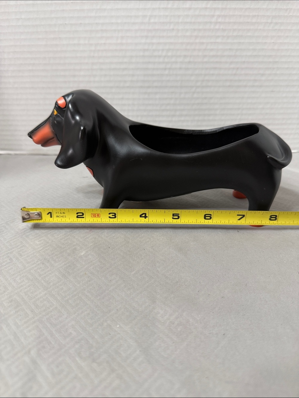 Allen Designs Baby Otis Dachshund Dog Figurine Planter Black with Orange Accents - Picture 8 of 11
